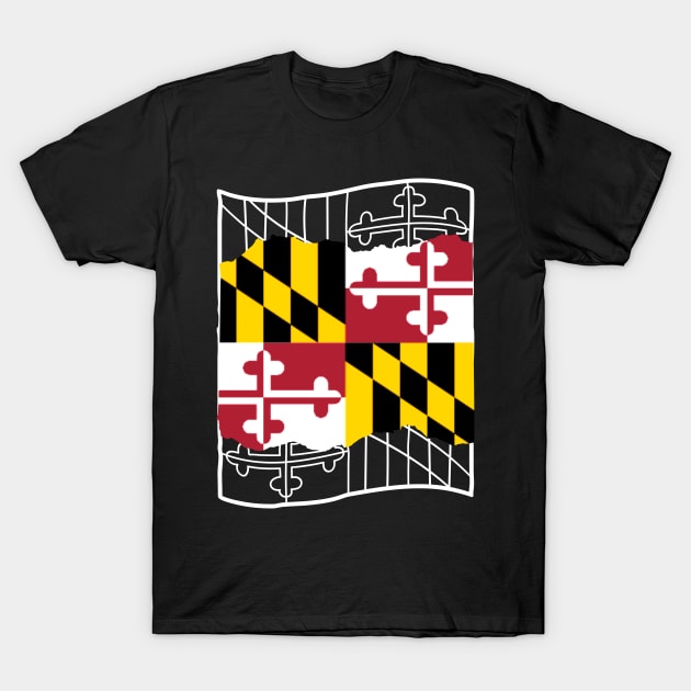 MARYLAND FLAG OUTLINE DESGIN T-Shirt by The C.O.B. Store